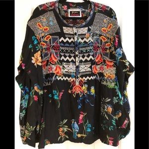 Gorgeous black floral and chevron style blouse